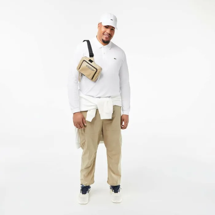 Polos Men Lacoste Men039s Long Sleeve Cotton Polo White 001