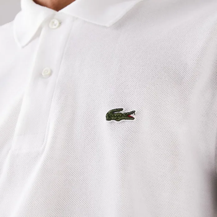 Polos Men Lacoste Men039s Long Sleeve Cotton Polo White 001