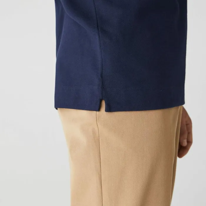 Polos Men Lacoste Men039s Smart Paris Long Sleeve Stretch Cotton Polo Navy Blue 166