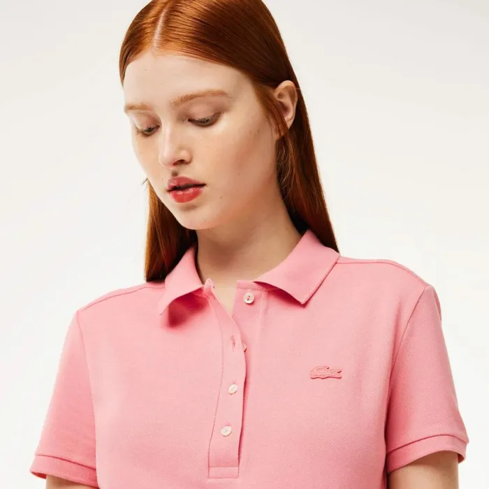 Polos Women Lacoste Women039s L12D Slim Fit Stretch Mini Piqu Polo Tourmaline Pink Qds