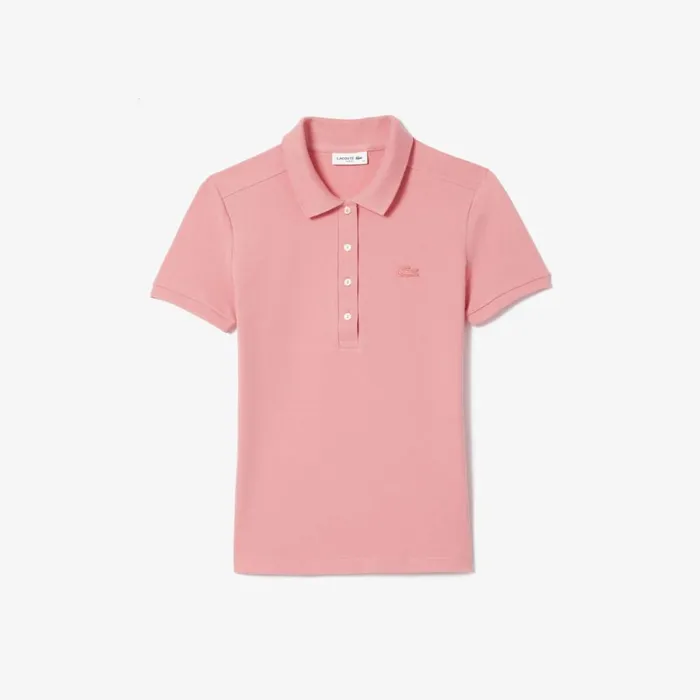 Polos Women Lacoste Women039s L12D Slim Fit Stretch Mini Piqu Polo Tourmaline Pink Qds