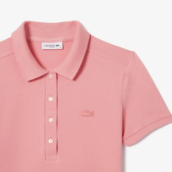 Polos Women Lacoste Women039s L12D Slim Fit Stretch Mini Piqu Polo Tourmaline Pink Qds