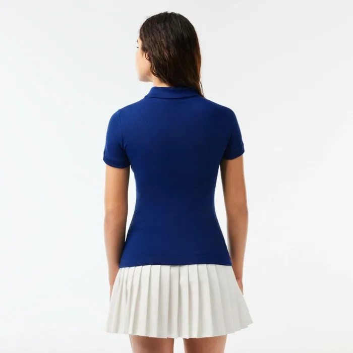 Polos Women Lacoste Women039s Slim Fit VNeck Stretch Piqu Polo Methylene Blue F9f