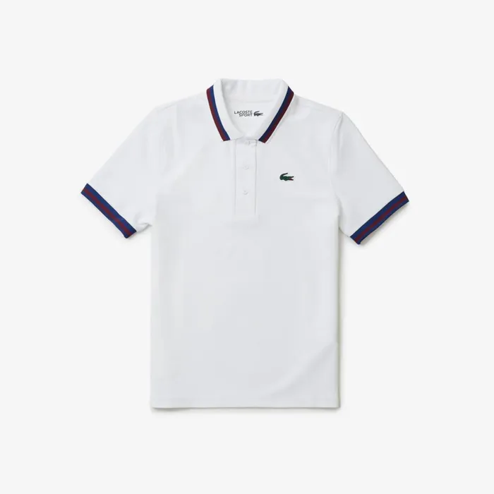Polos Women Lacoste Women039s Sport Contrast Collar Piqu Polo White 001