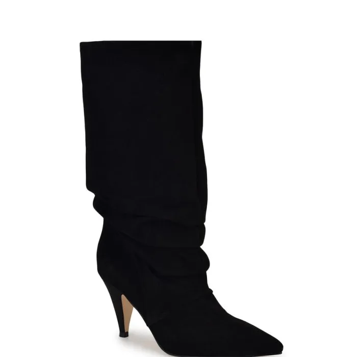Primer Dress Boots Black Suede Women Nine West Boots and Booties Primer Dress Boots Black Suede Women Nine West Boots and Booties
