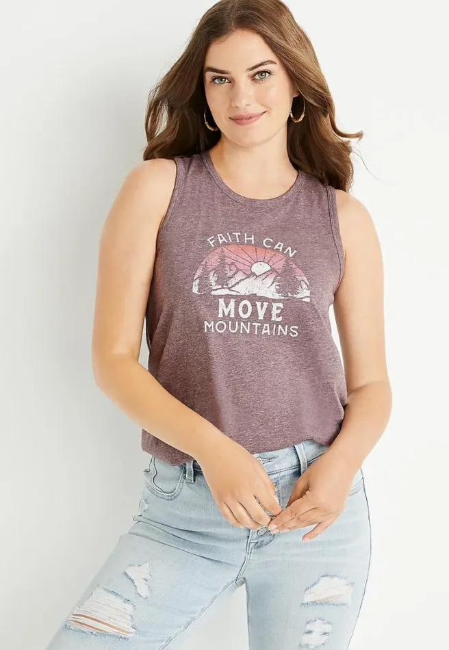 Purple Faith Graphic Tank Top Women Maurices Tops