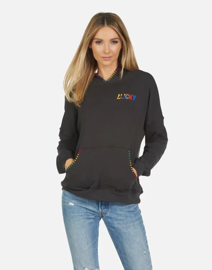 Raya Lucky Happy Face Onyx Women Lauren Moshi Hoodies