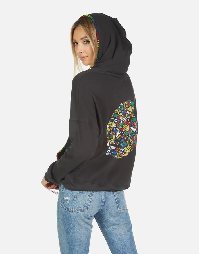 Raya Lucky Happy Face Onyx Women Lauren Moshi Hoodies