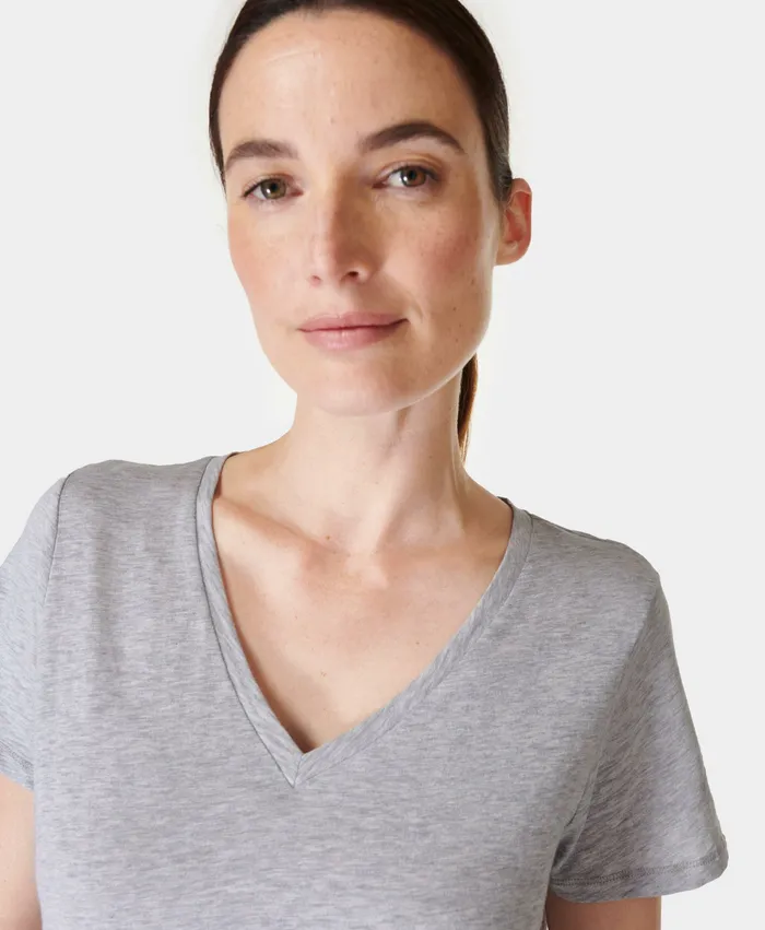 Refresh VNeck TShirt Light Grey Marl TShirts Sweaty Betty Women