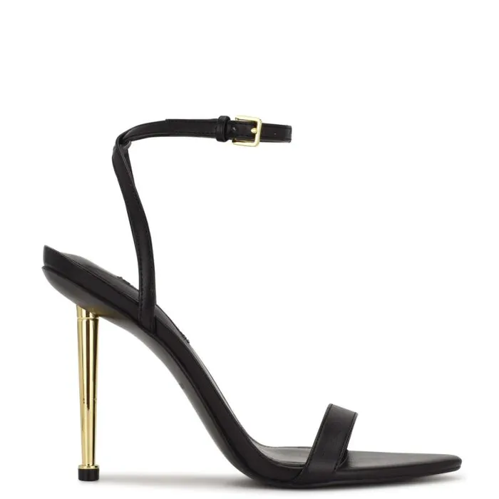 Reina Ankle Strap Sandals Black Women Nine West Heels