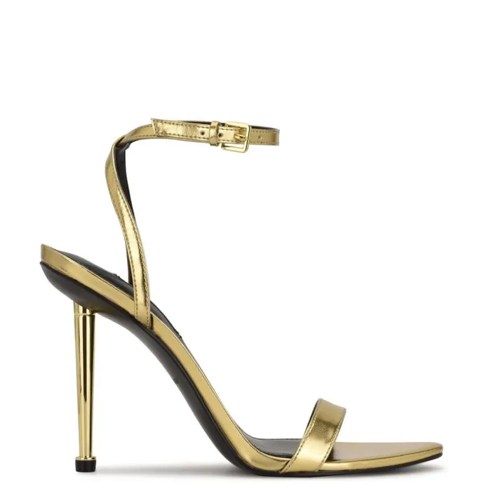 Reina Ankle Strap Sandals Gold Women Nine West Sandals