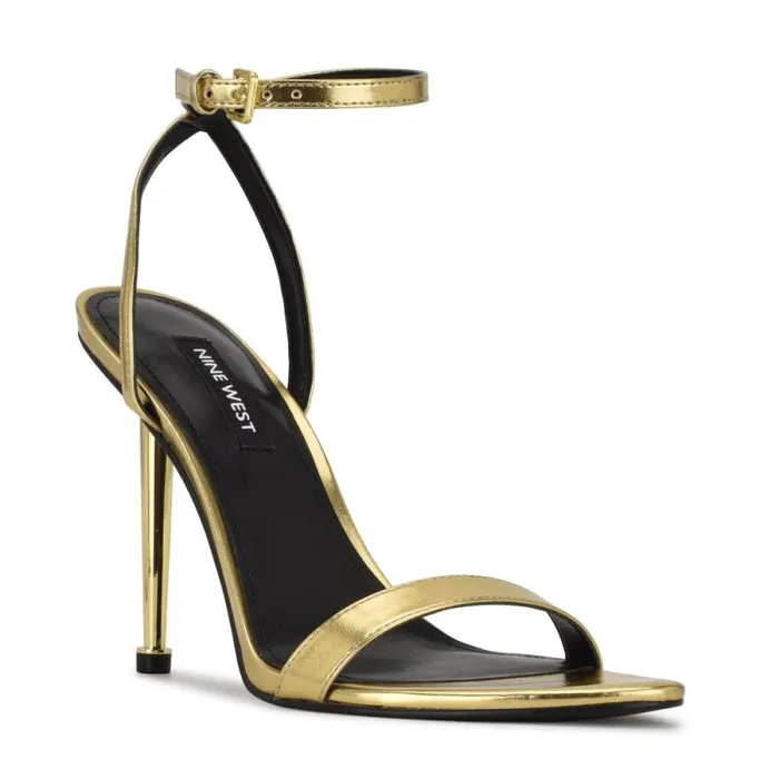 Reina Ankle Strap Sandals Gold Women Nine West Sandals