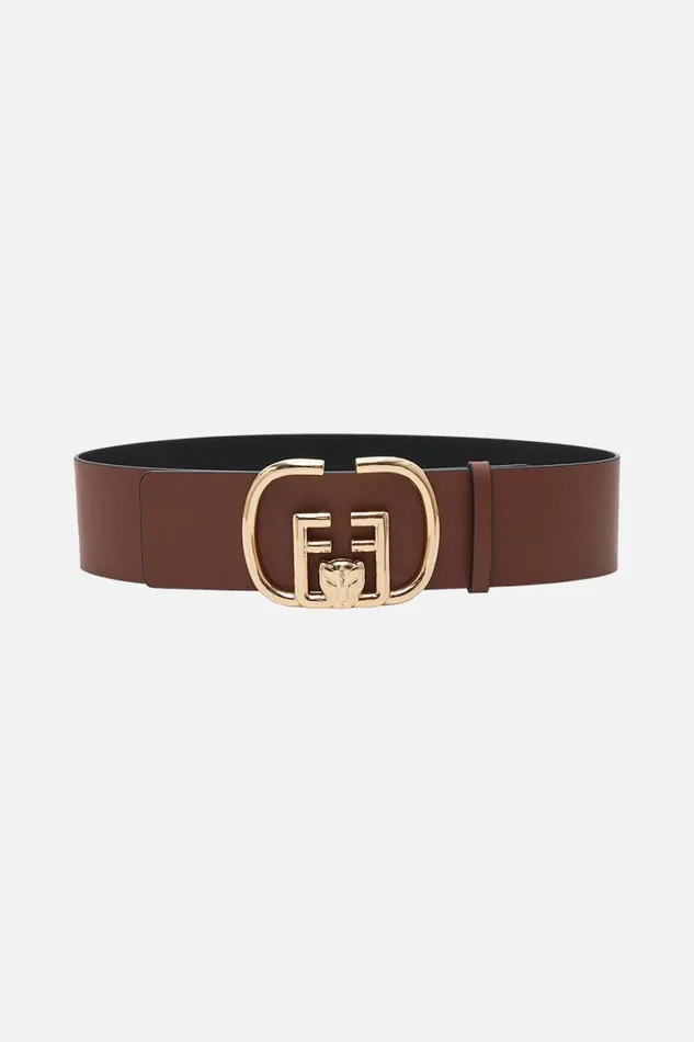 REVERSIBLE BUCKLE BELT SOLID BLACK Solid Black WomensMens Camilla Belts