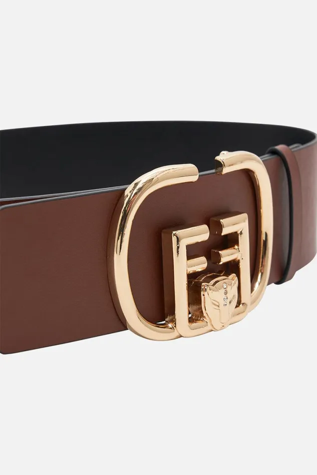 REVERSIBLE BUCKLE BELT SOLID BLACK Solid Black WomensMens Camilla Belts