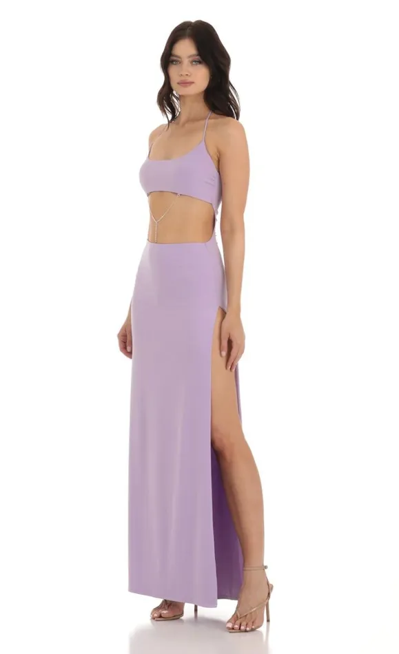 Rhinestone Cutout Maxi Dress Purple Women LUCY IN THE SKY Maxi Dresses Rhinestone Cutout Maxi Dress Purple Women LUCY IN THE SKY Maxi Dresses
