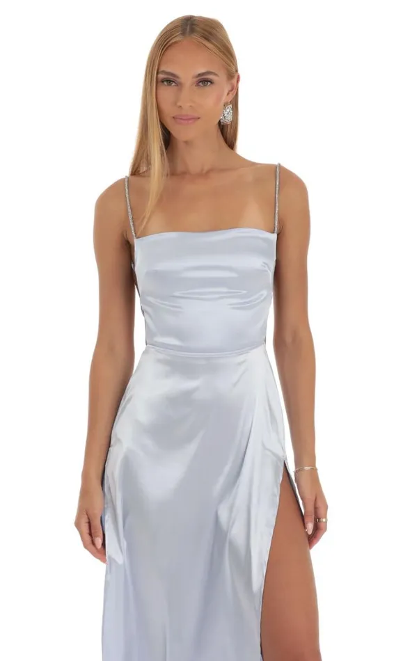 Rhinestone Maxi Dress Blue Women LUCY IN THE SKY Maxi Dresses Rhinestone Maxi Dress Blue Women LUCY IN THE SKY Maxi Dresses
