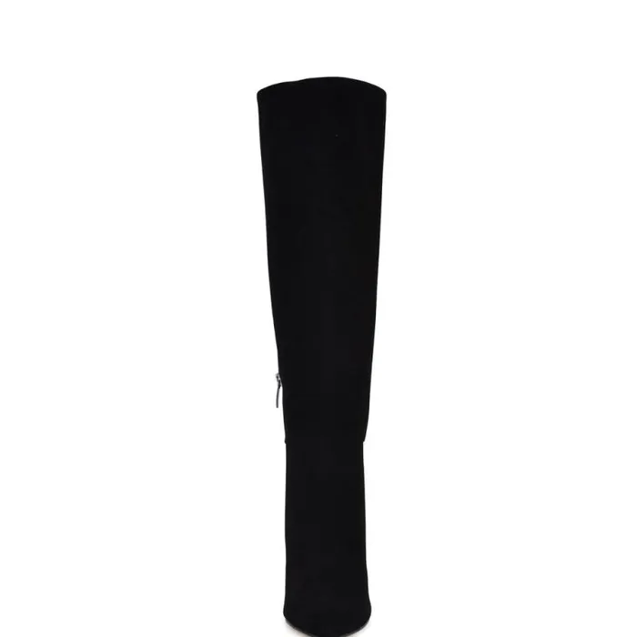 Richy Heeled Boots Black Suede Women Nine West Boots and Booties