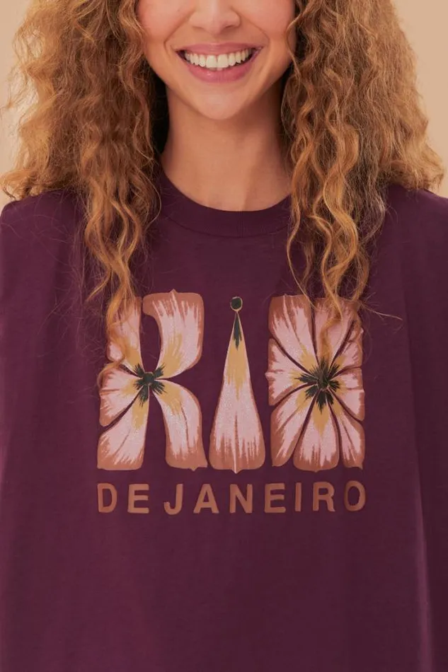 Rio De Janeiro Shoulder Pad Organic Cotton TShirt Women FARM Rio Gifts