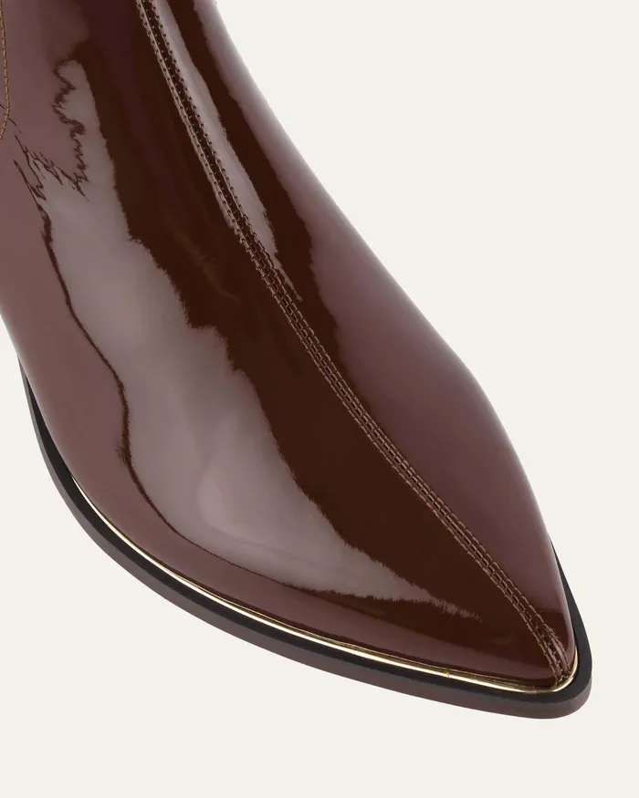 River flat ankle boots dark choc crinkle patent FLAT BOOTS jomercer Women River flat ankle boots dark choc crinkle patent FLAT BOOTS jomercer Women