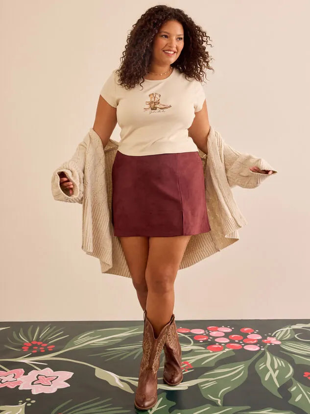 Rory Suede Notch Skirt Black Women Altar039d State Bottoms