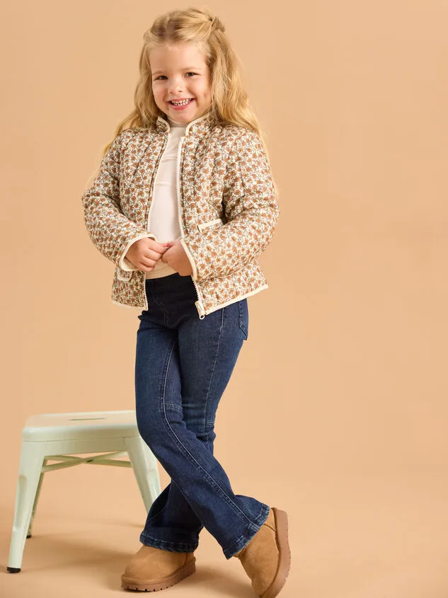 Roses Quilted Mini Jacket Brown Girl Altar039d State Toddler 2T5T