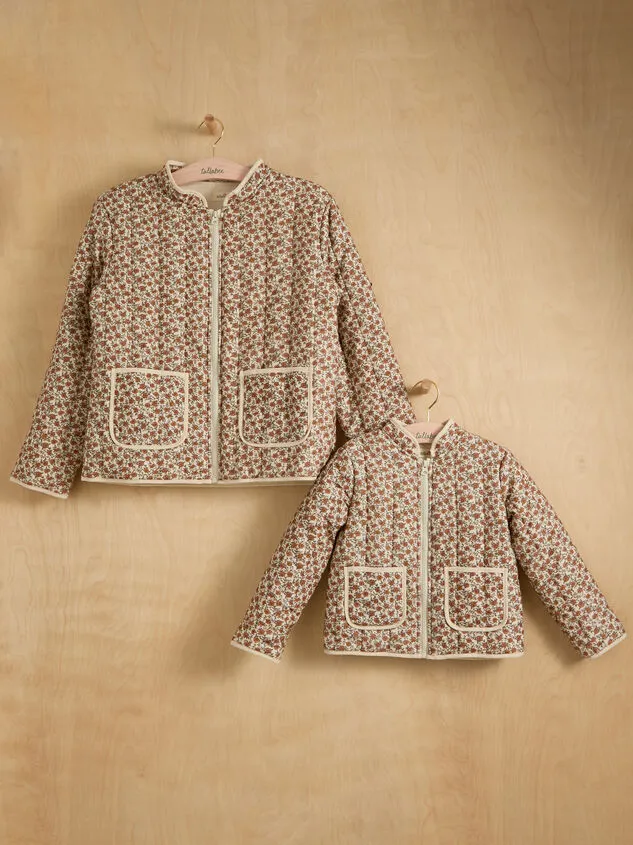 Roses Quilted Mini Jacket Brown Girl Altar039d State Toddler 2T5T