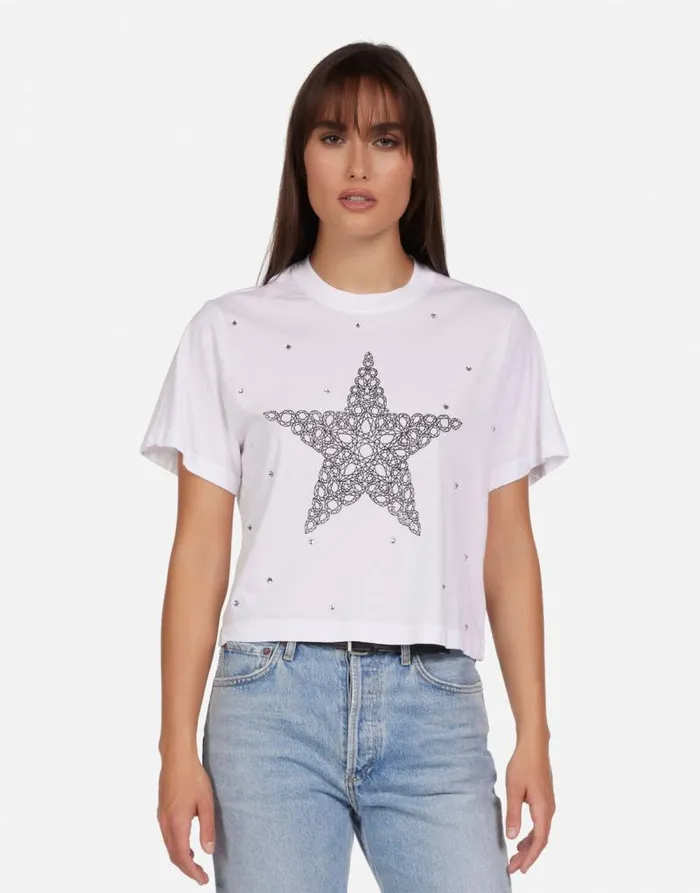 Rue Diamond Star White Women Lauren Moshi Short Sleeve