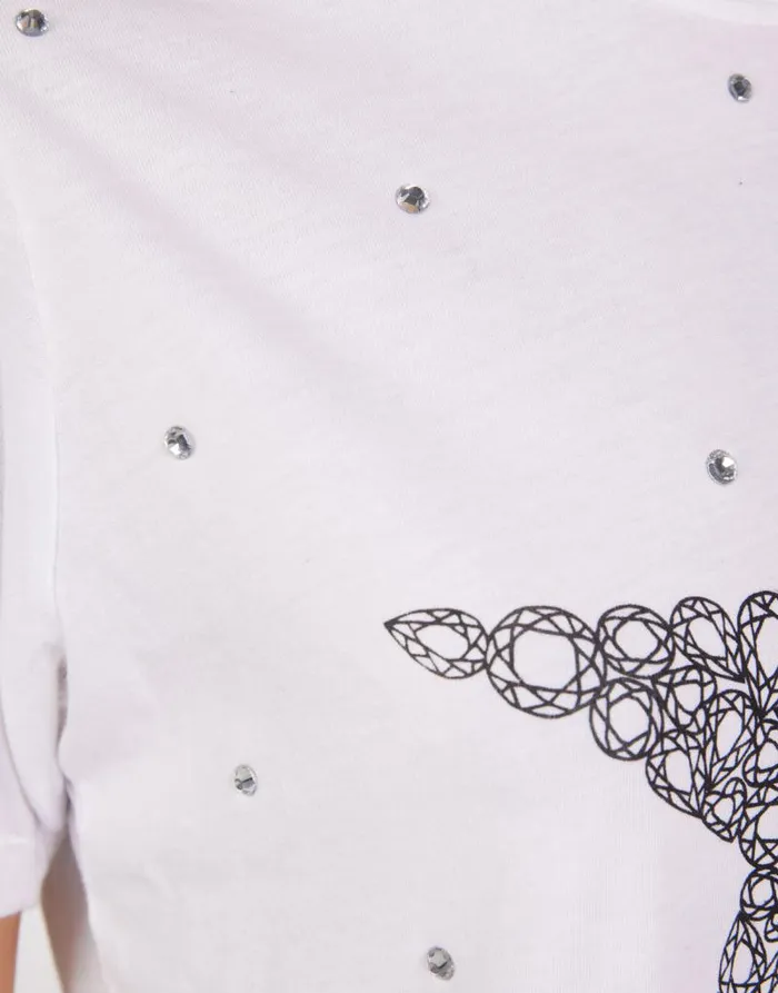 Rue Diamond Star White Women Lauren Moshi Short Sleeve