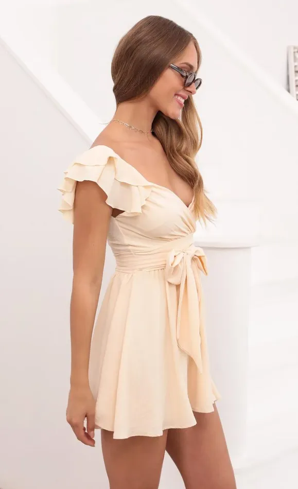 Ruffle Sleeve Dress Desert Women LUCY IN THE SKY Mini Dresses Ruffle Sleeve Dress Desert Women LUCY IN THE SKY Mini Dresses