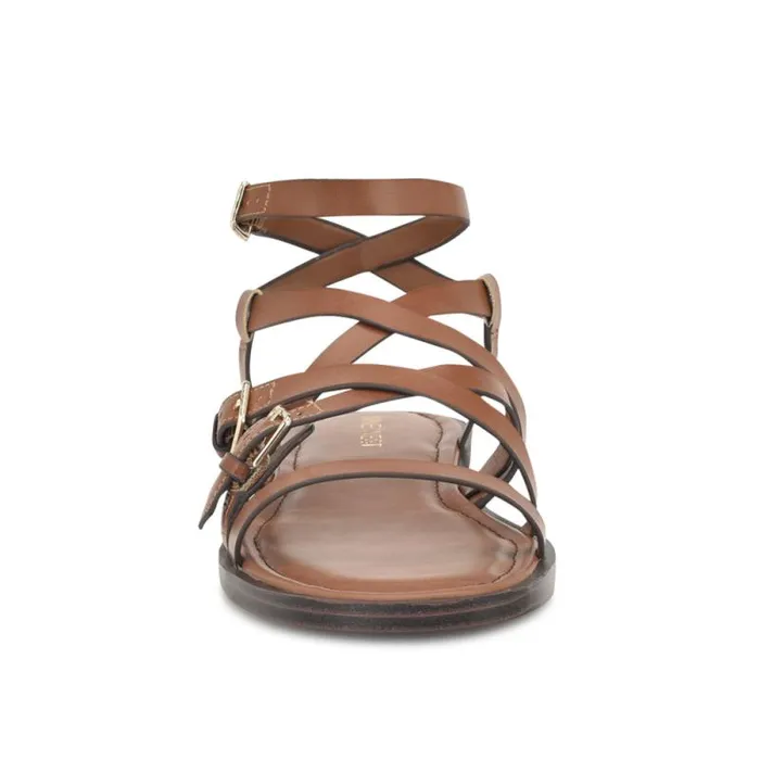 Rulen Flat Strappy Sandals Brown Women Nine West Sandals