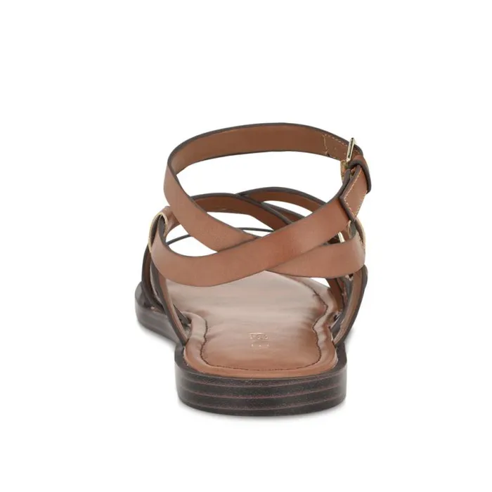 Rulen Flat Strappy Sandals Brown Women Nine West Sandals