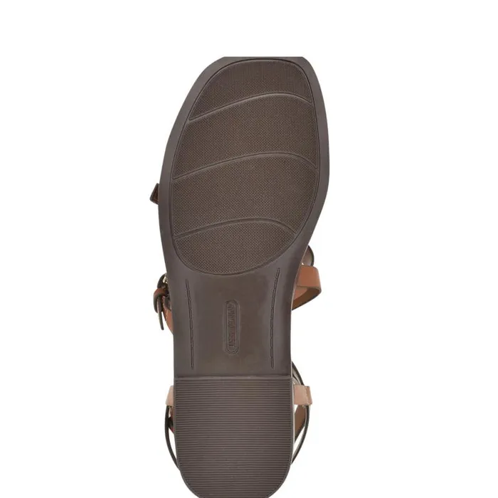 Rulen Flat Strappy Sandals Brown Women Nine West Sandals