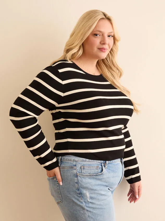 Russet Striped Crop Blackcream Women Altar039d State Sweaters Cardigans