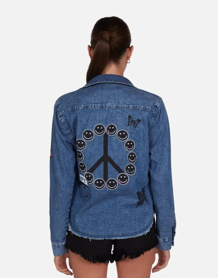 Saba Peace Elements Vintage Denim Women Lauren Moshi Long Sleeve