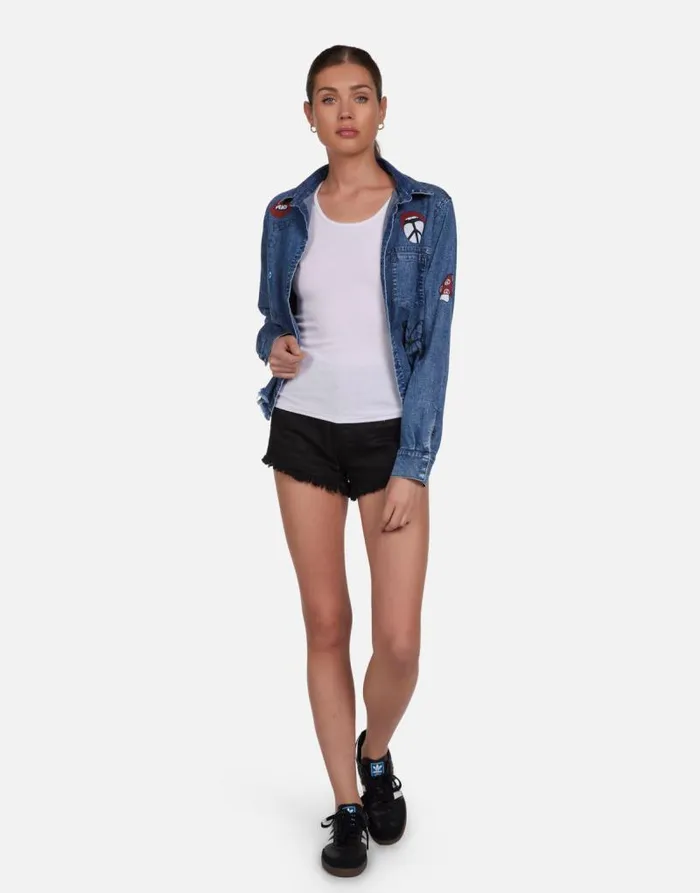 Saba Peace Elements Vintage Denim Women Lauren Moshi Long Sleeve