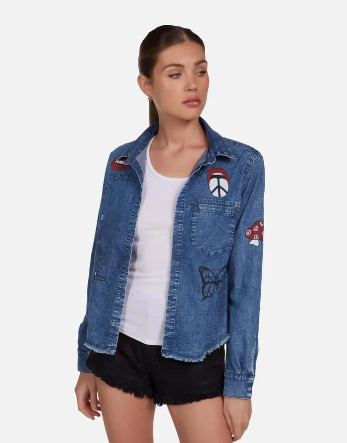 Saba Peace Elements Vintage Denim Women Lauren Moshi Long Sleeve