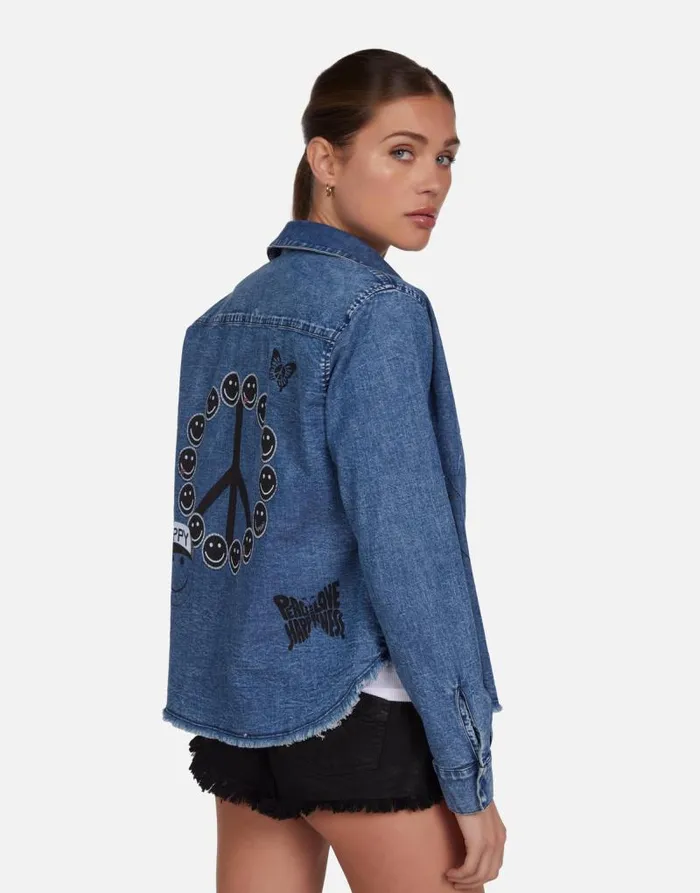 Saba Peace Elements Vintage Denim Women Lauren Moshi Long Sleeve