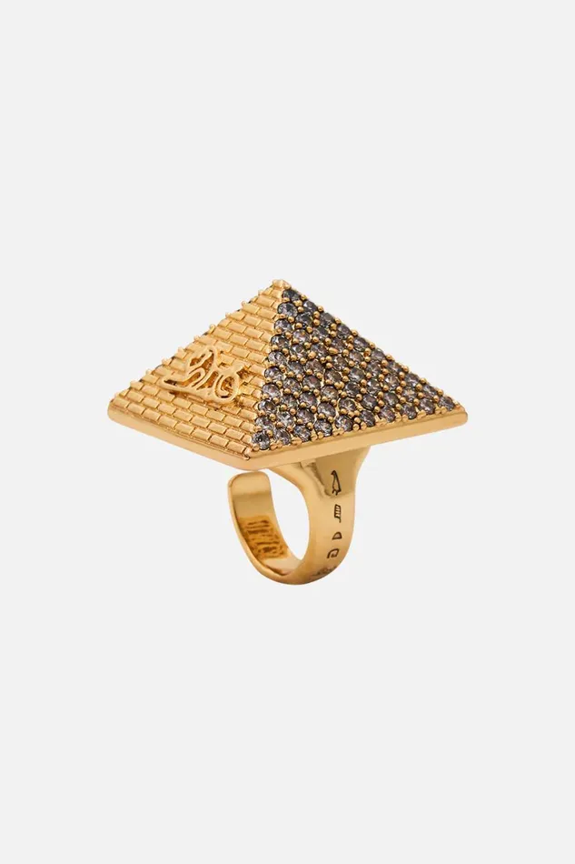 SACRED SYMBOLS PYRAMID RING GOLD Gold WomensMens Camilla Jewellery
