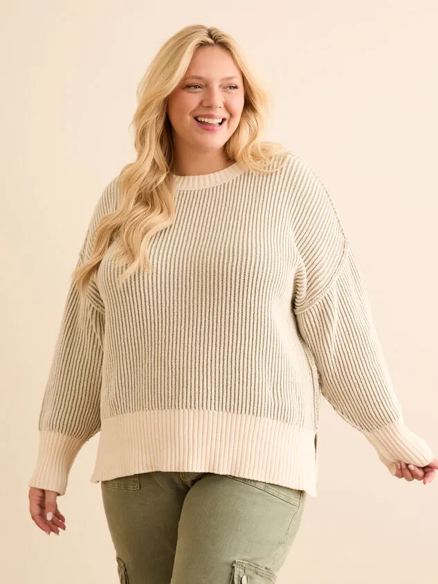 Sadie Ribbed Sweater Ivoryblue Women Altar039d State Sweaters Cardigans