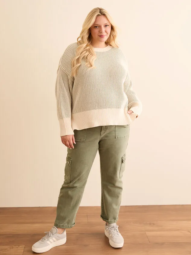 Sadie Ribbed Sweater Ivoryblue Women Altar039d State Sweaters Cardigans