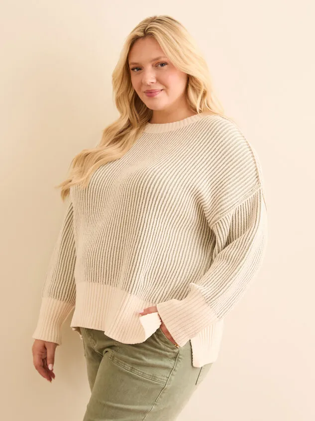 Sadie Ribbed Sweater Ivoryblue Women Altar039d State Sweaters Cardigans