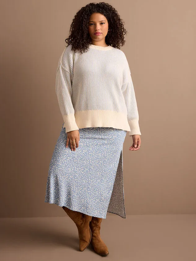 Sadie Ribbed Sweater Ivoryblue Women Altar039d State Sweaters Cardigans