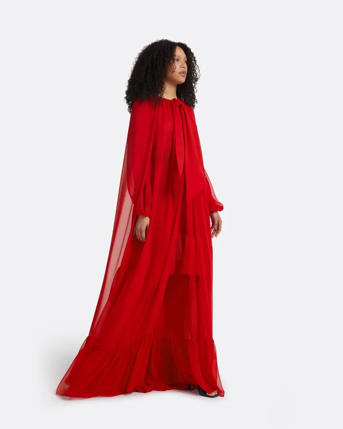 Safiyaa Affie Lacquer Red Cape Lacquer Red Women Capes and Harnesses