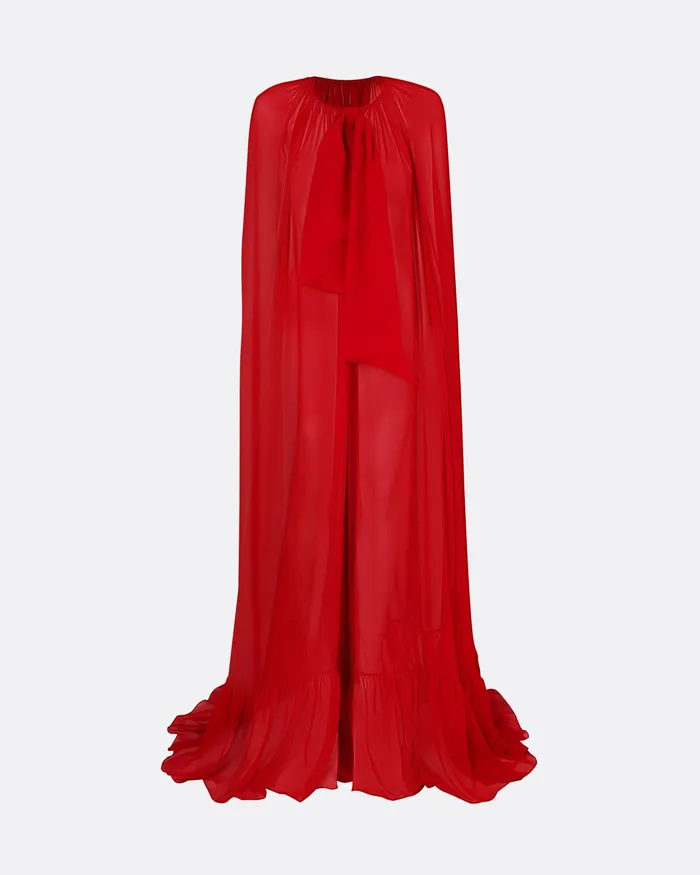 Safiyaa Affie Lacquer Red Cape Lacquer Red Women Capes and Harnesses