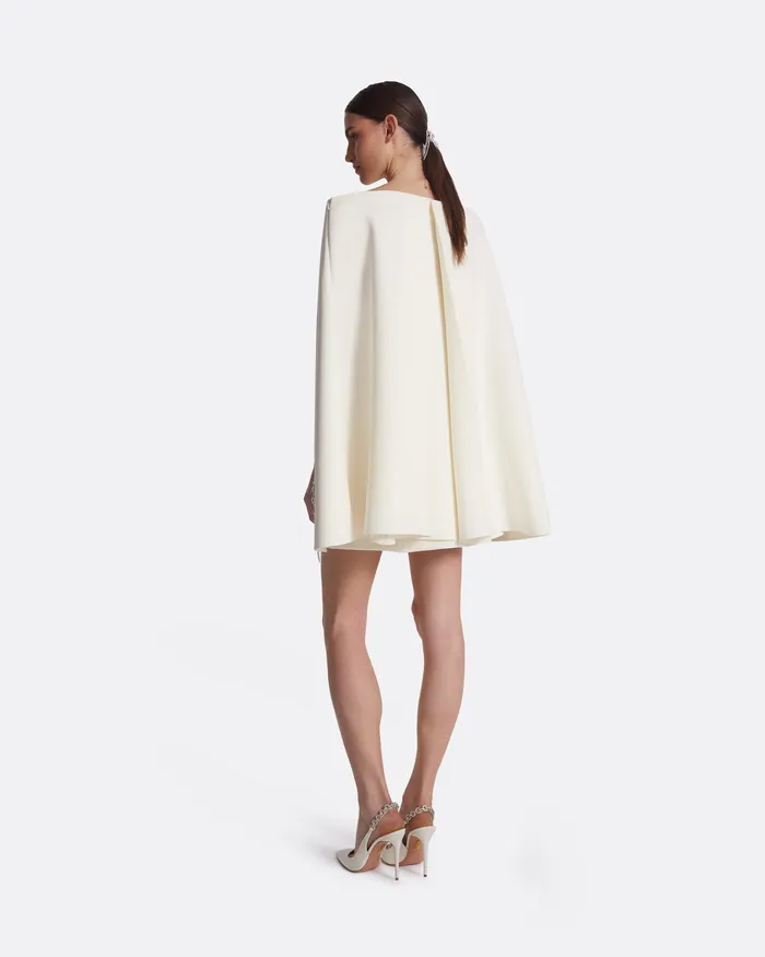 Safiyaa Capes and Harnesses Women Manorel Ivory Broken Jewellery Embroidered Harness and Rowan Dress Ivory