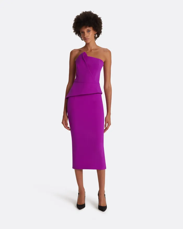 Safiyaa Delani Magenta Midi Dress Magenta Women Icons