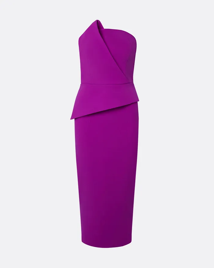 Safiyaa Delani Magenta Midi Dress Magenta Women Icons