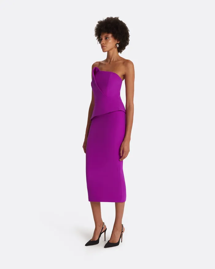 Safiyaa Delani Magenta Midi Dress Magenta Women Icons