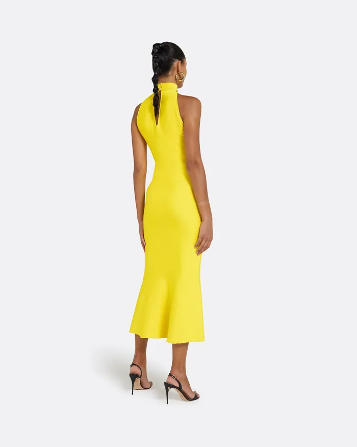 Safiyaa Knitwear Women Chasca Canary Knit Midi Dress Canary