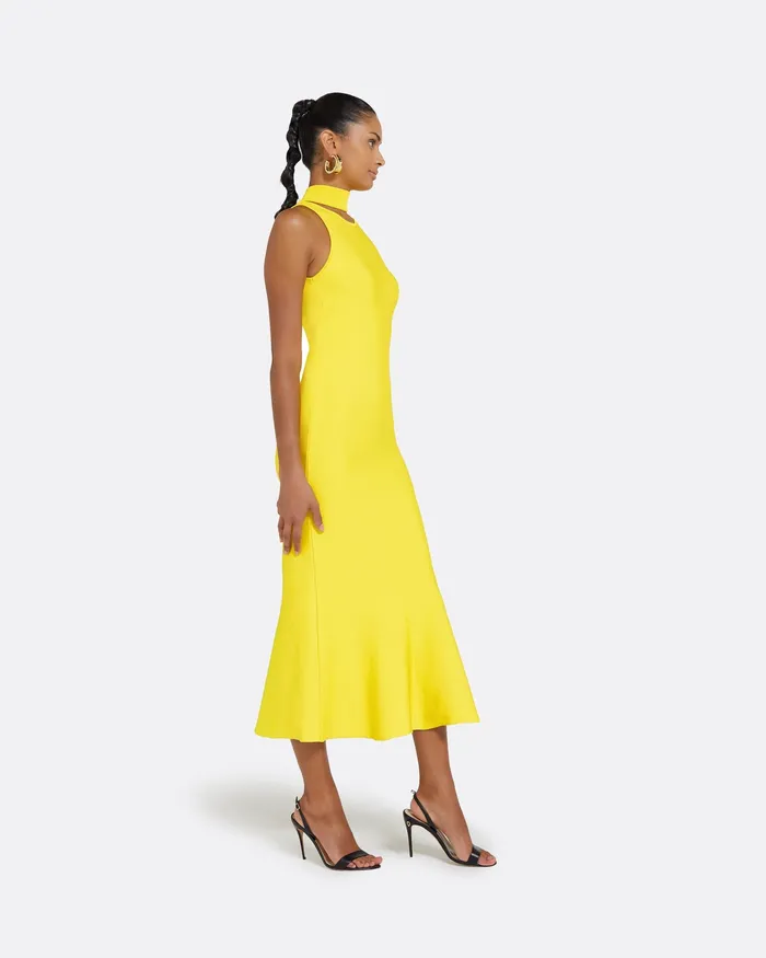 Safiyaa Knitwear Women Chasca Canary Knit Midi Dress Canary
